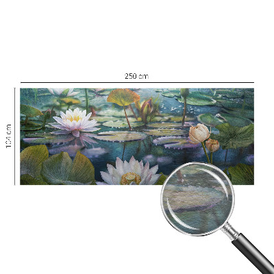 Photo wallpaper with a pond flowers motif