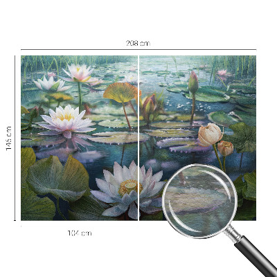 Photo wallpaper with a pond flowers motif