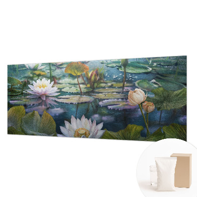 Photo wallpaper with a pond flowers motif