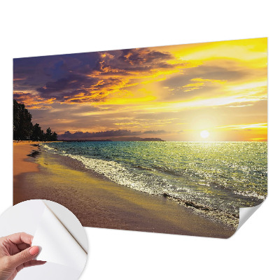Self-adhesive wall mural Beach at sunset