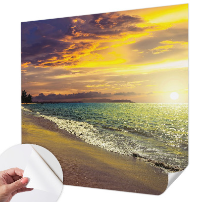 Self-adhesive wall mural Beach at sunset