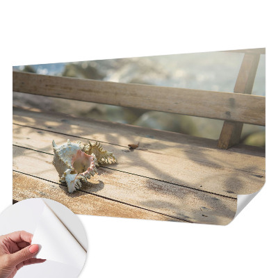 Peel and stick wall mural with a relaxing scenic illustration