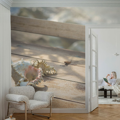 Peel and stick wall mural with a relaxing scenic illustration