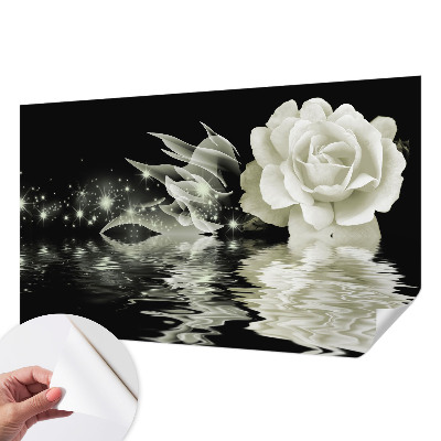 Self-adhesive photo wallpaper with a luminous rose design