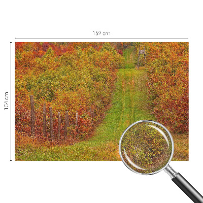 Removable wall mural with autumn colors motif