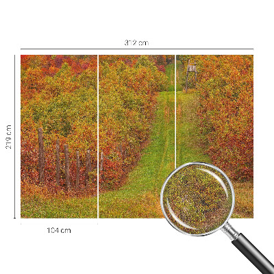 Removable wall mural with autumn colors motif