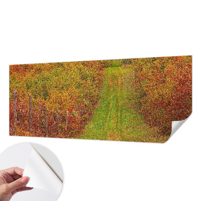 Removable wall mural with autumn colors motif