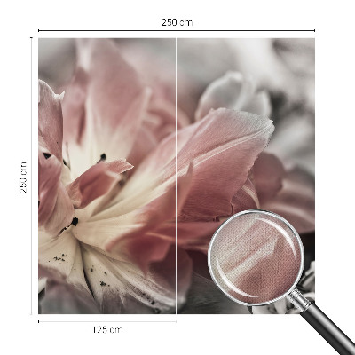 Stick-on wall mural with a pastel floral design