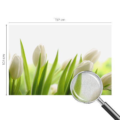 Removable wall mural featuring white tulips