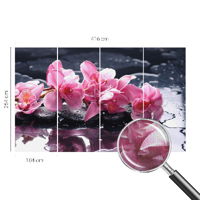 Peel and stick wall mural for bedroom with a floral elegance pattern