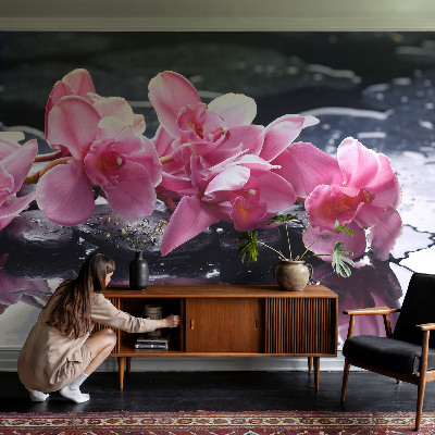 Peel and stick wall mural for bedroom with a floral elegance pattern