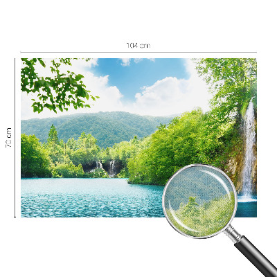 3D photo wallpaper mural featuring a natural waterfall scene
