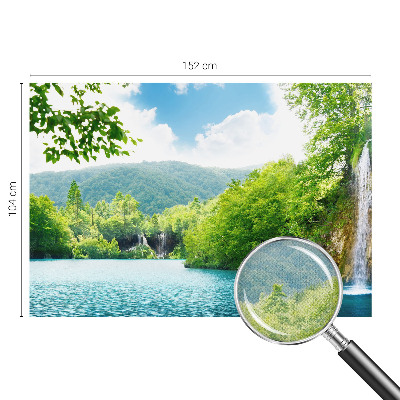 3D photo wallpaper mural featuring a natural waterfall scene