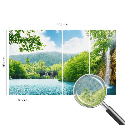 3D photo wallpaper mural featuring a natural waterfall scene