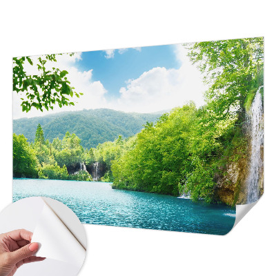 3D photo wallpaper mural featuring a natural waterfall scene