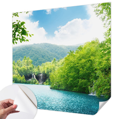3D photo wallpaper mural featuring a natural waterfall scene