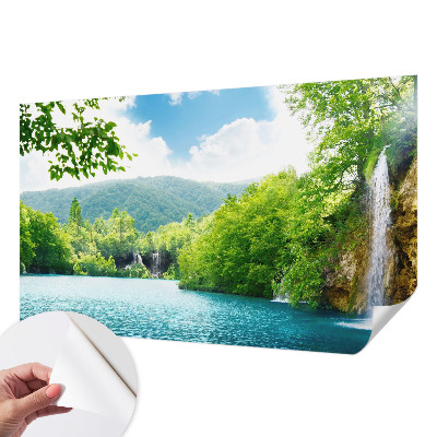 3D photo wallpaper mural featuring a natural waterfall scene