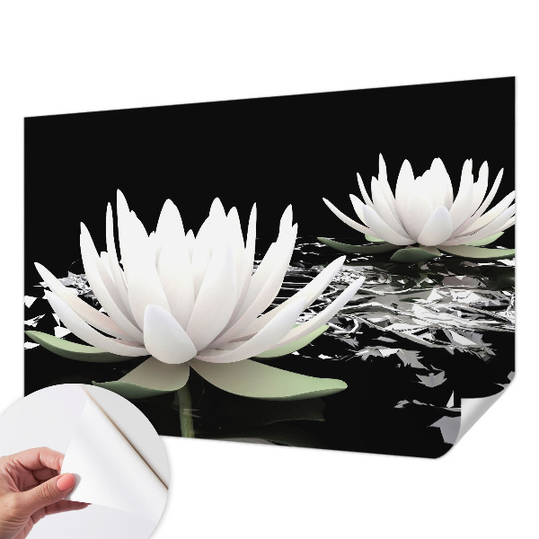 3D wall mural with a water flower design