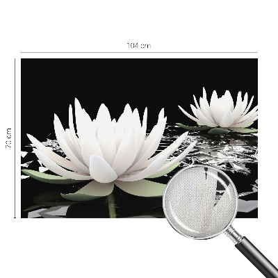3D wall mural with a water flower design