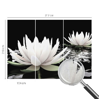 3D wall mural with a water flower design