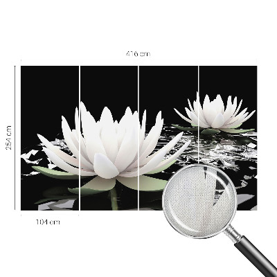 3D wall mural with a water flower design