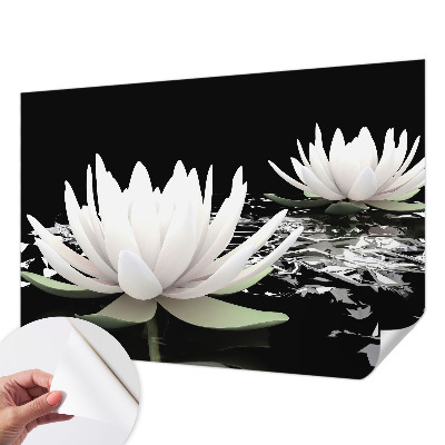 3D wall mural with a water flower design