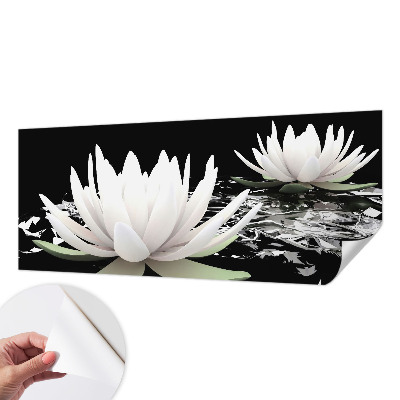 3D wall mural with a water flower design