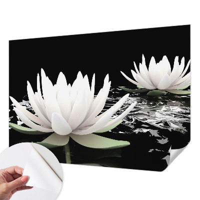 3D wall mural with a water flower design