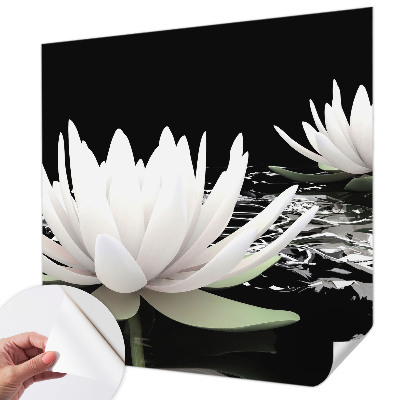 3D wall mural with a water flower design