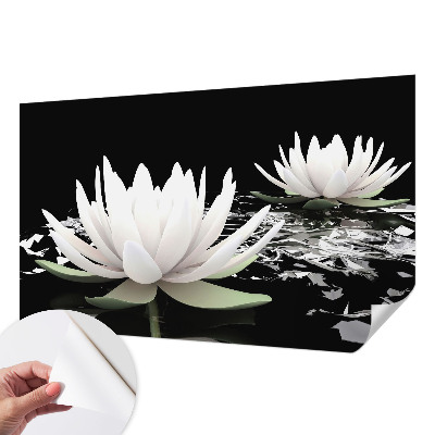 3D wall mural with a water flower design