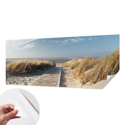 Children's wall mural with a sea path design