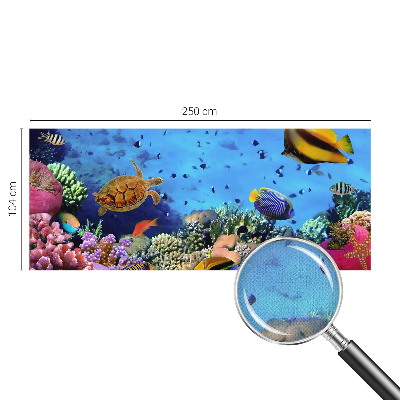 Self-adhesive wall mural with a coral reef design