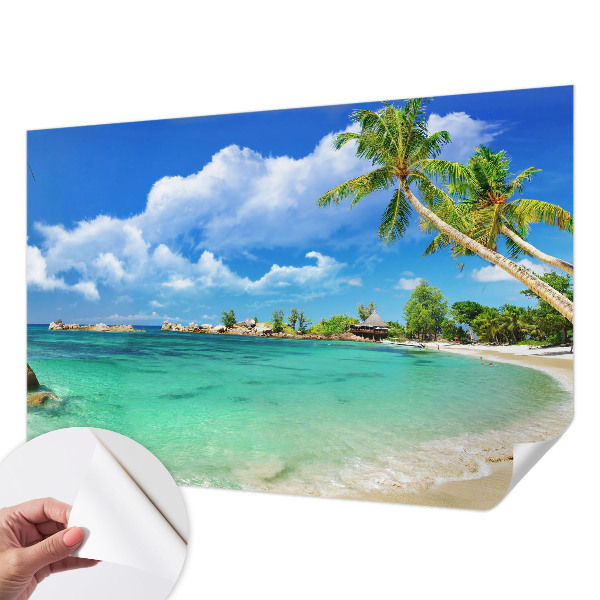 Self-adhesive photo wallpaper with a tropical paradise motif