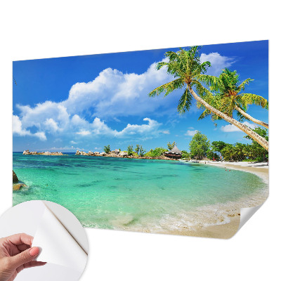 Self-adhesive photo wallpaper with a tropical paradise motif
