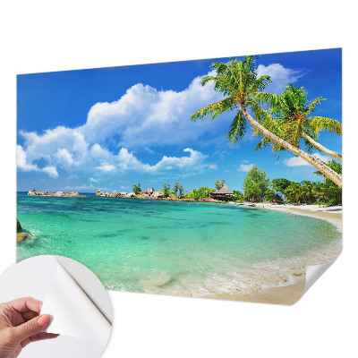Self-adhesive photo wallpaper with a tropical paradise motif