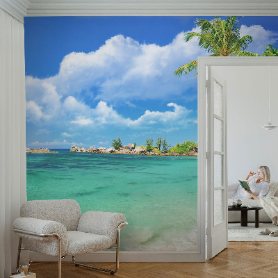 Self-adhesive photo wallpaper with a tropical paradise motif