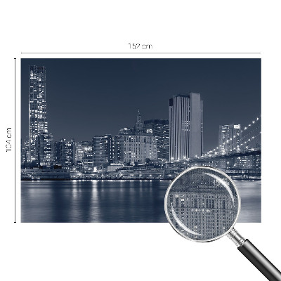 Stick-on wall mural featuring a night city scene