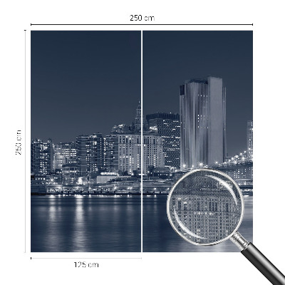 Stick-on wall mural featuring a night city scene