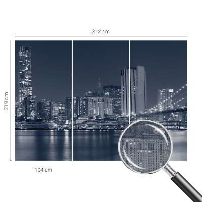Stick-on wall mural featuring a night city scene