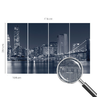 Stick-on wall mural featuring a night city scene