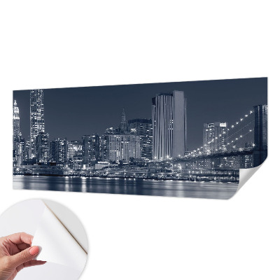 Stick-on wall mural featuring a night city scene
