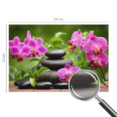 Removable wall mural wallpaper Orchid stones