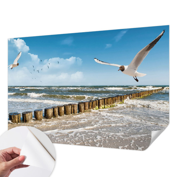 Peel and stick wall mural for living room Seaside landscape