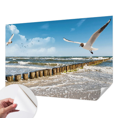 Peel and stick wall mural for living room Seaside landscape