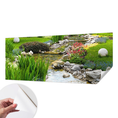 Peel and stick wall mural for bedroom with an idyllic garden design