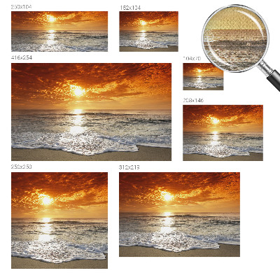 3D photo wallpaper mural with ocean waves motif