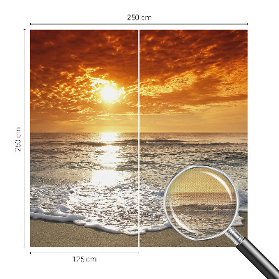 3D photo wallpaper mural with ocean waves motif