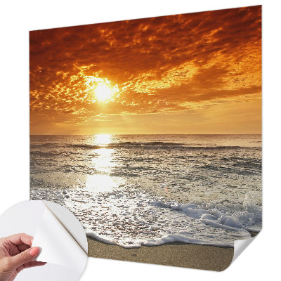 3D photo wallpaper mural with ocean waves motif