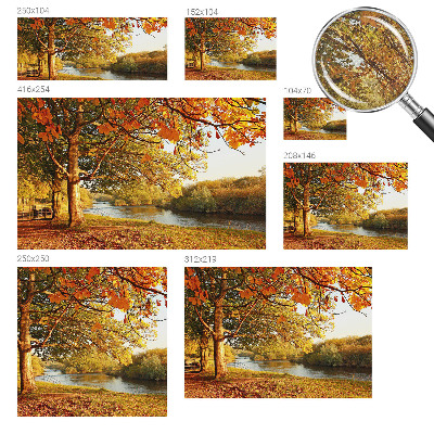 Nursery wall mural with a coastal autumn motif