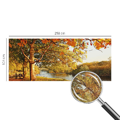 Nursery wall mural with a coastal autumn motif